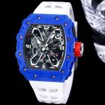 RICHARD MILLE RM35-03 Series Blue Quartz Fiber Rubber Strap Watch